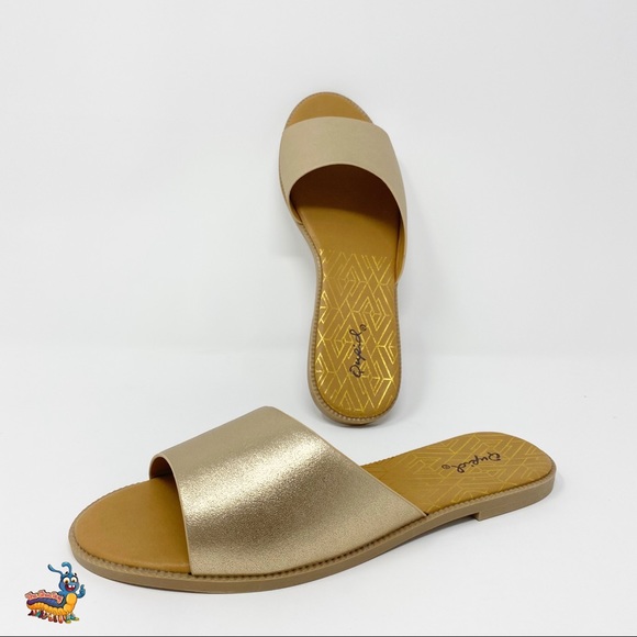 🆕✨NEW Womens Gold Slides Qupid Desmond Sandals - Picture 7 of 7
